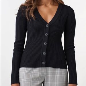 Vetta Capsule Fitted Ribbed Cardigan (Reversible)